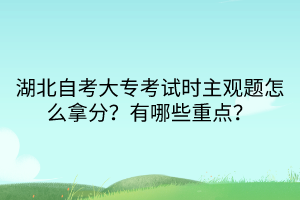 湖北自考大?？荚嚂r(shí)主觀題怎么拿分？有哪些重點(diǎn)？