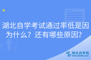 湖北自學考試通過率低是因為什么？還有哪些原因？