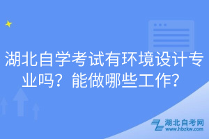 湖北自學(xué)考試有環(huán)境設(shè)計(jì)專(zhuān)業(yè)嗎？能做哪些工作？