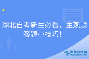 湖北自考新生必看，主觀題答題小技巧！