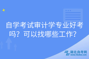 自學(xué)考試審計(jì)學(xué)專(zhuān)業(yè)好考嗎？可以找哪些工作？