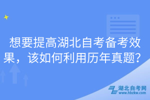 想要提高湖北自考備考效果，該如何利用歷年真題？