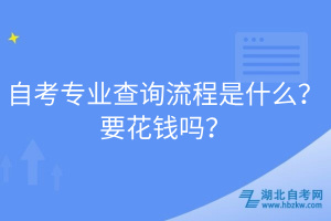 自考專業(yè)查詢流程是什么？要花錢嗎？