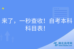 來了，一秒查收！自考本科科目表！