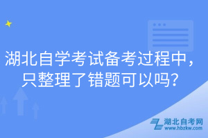 湖北自學考試備考過程中，只整理了錯題可以嗎？