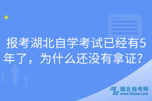 報考湖北自學考試已經有5年了，為什么還沒有拿證？