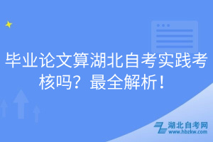 畢業(yè)論文算湖北自考實踐考核嗎？最全解析！