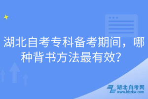 湖北自考專科備考期間，哪種背書(shū)方法最有效？