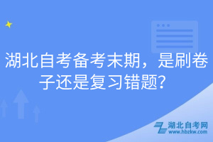 湖北自考備考末期，是刷卷子還是復習錯題？