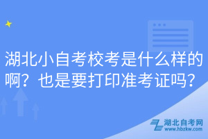 湖北小自考?？际鞘裁礃拥陌?？也是要打印準(zhǔn)考證嗎？