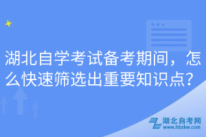 湖北自學(xué)考試備考期間，怎么快速篩選出重要知識(shí)點(diǎn)？