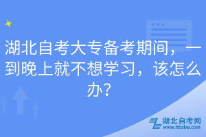 湖北自考大專備考期間，一到晚上就不想學(xué)習(xí)，該怎么辦？