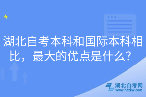 湖北自考本科和國際本科相比，最大的優(yōu)點是什么？