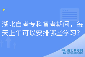 湖北自考?？苽淇计陂g，每天上午可以安排哪些學習？