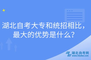 湖北自考大專和統(tǒng)招相比，最大的優(yōu)勢(shì)是什么？