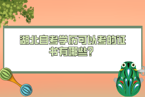 湖北自考學歷可以考的證書有哪些？