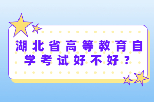 湖北省高等教育自學考試好不好？