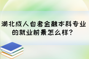 湖北成人自考金融本科專業(yè)的就業(yè)前景怎么樣？