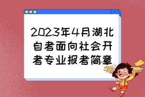 2023年4月湖北自考面向社會(huì)開(kāi)考專業(yè)報(bào)考簡(jiǎn)章