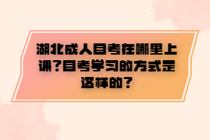 湖北成人自考在哪里上課？自考學(xué)習(xí)的方式是這樣的？