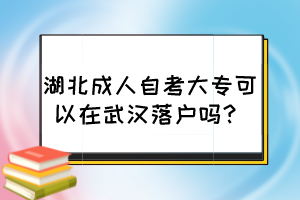 湖北成人自考大?？梢栽谖錆h落戶嗎？