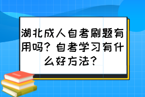 湖北成人自考刷題有用嗎？自考學(xué)習(xí)有什么好方法？