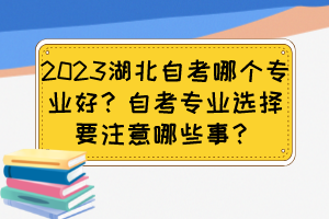 2023湖北自考哪個(gè)專業(yè)好？自考專業(yè)選擇要注意哪些事？