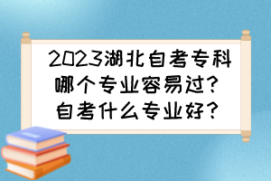 2023湖北自考?？颇膫€(gè)專業(yè)容易過(guò)？自考什么專業(yè)好？