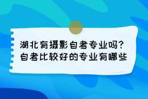 湖北有攝影自考專業(yè)嗎？自考比較好的專業(yè)有哪些？