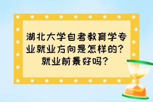 湖北大學(xué)自考教育學(xué)專業(yè)就業(yè)方向是怎樣的？就業(yè)前景好嗎？