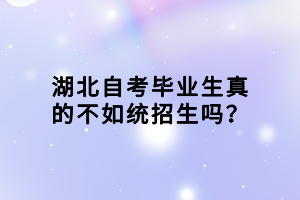 湖北自考畢業(yè)生真的不如統(tǒng)招生嗎？