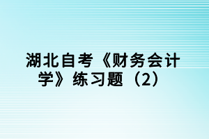 湖北自考《財務(wù)會計學》練習題（2）