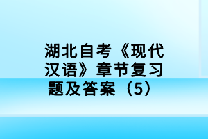 湖北自考《現(xiàn)代漢語》章節(jié)復(fù)習題及答案（5）