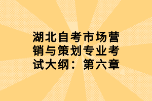 湖北自考市場營銷與策劃專業(yè)考試大綱：第六章