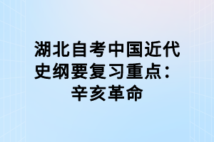 湖北自考中國近代史綱要復(fù)習(xí)重點(diǎn)：辛亥革命