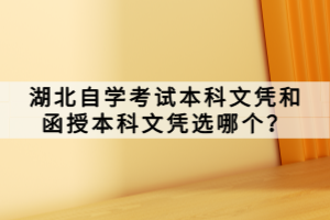 湖北自學(xué)考試本科文憑和函授本科文憑選哪個(gè)？