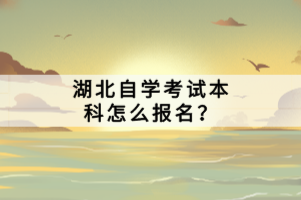 湖北自學考試本科怎么報名？