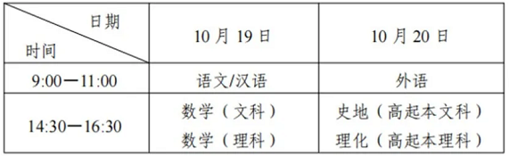 湖北成考高起點(diǎn)考試安排表