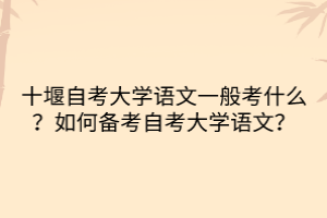 十堰自考大學(xué)語文一般考什么？如何備考自考大學(xué)語文？