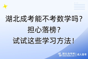 湖北成考能不考數(shù)學(xué)嗎？擔心落榜？試試這些學(xué)習方法！