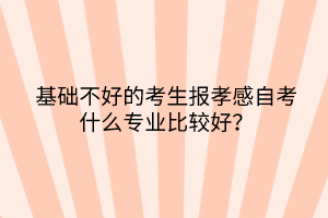 基礎不好的考生報孝感自考什么專業(yè)比較好？