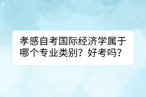 孝感自考國際經(jīng)濟學屬于哪個專業(yè)類別？好考嗎？