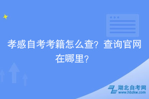 孝感自考考籍怎么查？查詢官網(wǎng)在哪里？