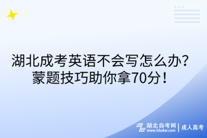 湖北成考英語不會寫怎么辦？蒙題技巧助你拿70分！