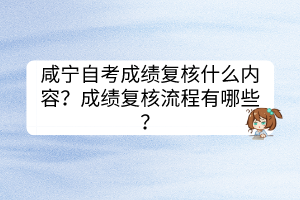 咸寧自考成績復(fù)核什么內(nèi)容？成績復(fù)核流程有哪些？