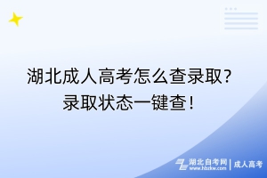 湖北成人高考怎么查錄取？錄取狀態(tài)一鍵查！