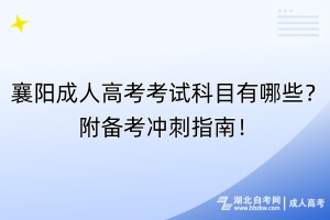 襄陽成人高考考試科目有哪些？附備考沖刺指南！