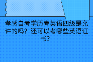 孝感自考學(xué)歷考英語(yǔ)四級(jí)是允許的嗎？還可以考哪些英語(yǔ)證書？