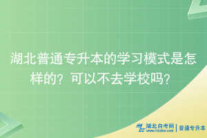 湖北普通專升本的學(xué)習(xí)模式是怎樣的？可以不去學(xué)校嗎？