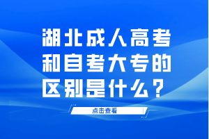 湖北成人高考和自考大專的區(qū)別是什么？